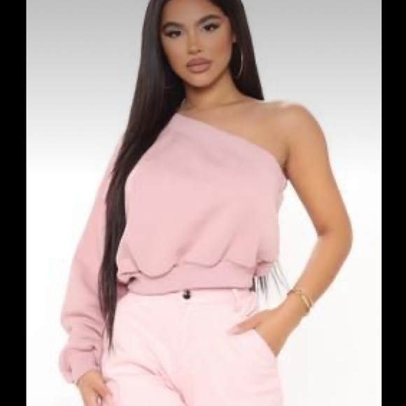 Fashion Nova one shoulder sweatshirt - Picture 2 of 5